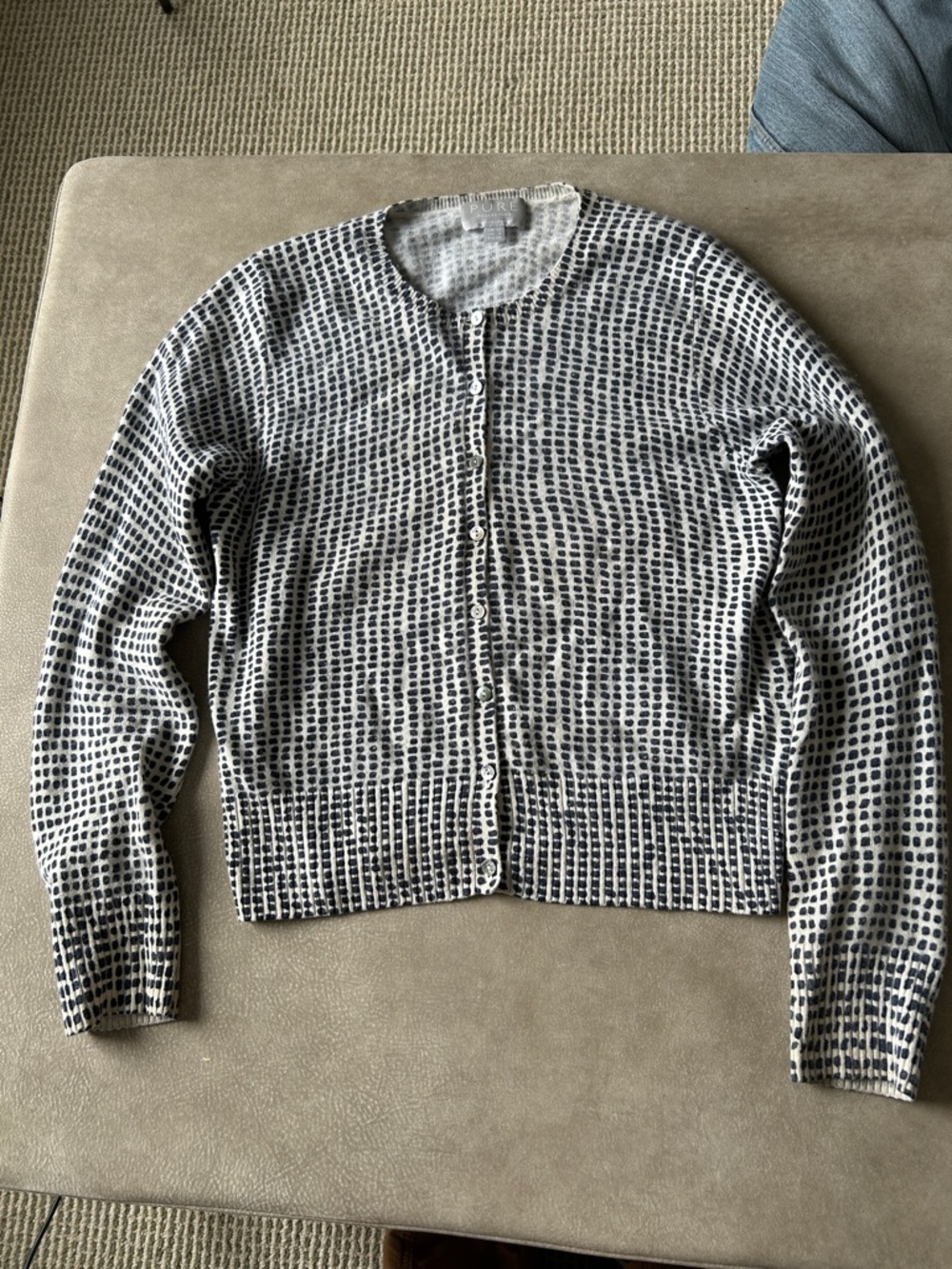 Pure. Cashmere patterned cardigan sweater.